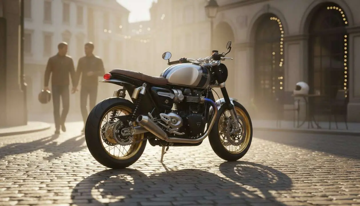  Triumph Speed Twin 1200 Caf&eacute; Racer 2026 edici&oacute;n limitada en un dise&ntilde;o cl&aacute;sico y moderno para los amantes de las motos deportivas &mdash; Imagen generada por IA 