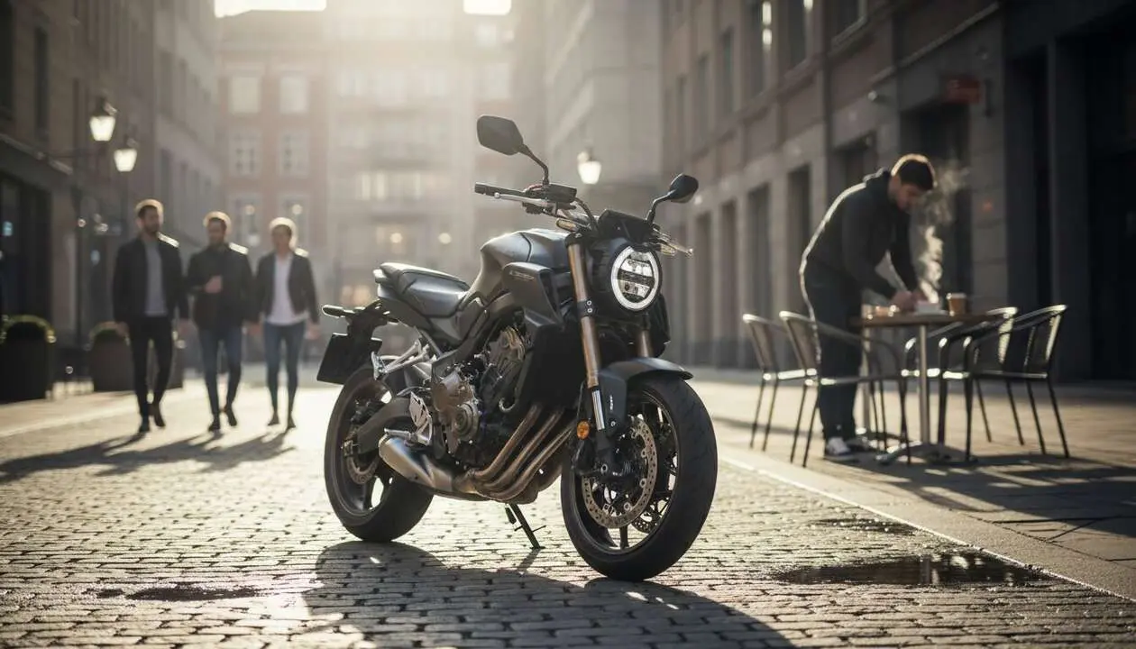  Honda CB650R 2024 en funcionamiento, la naked perfecta para la ciudad y el mercado urbano actual &mdash; Imagen generada por IA 