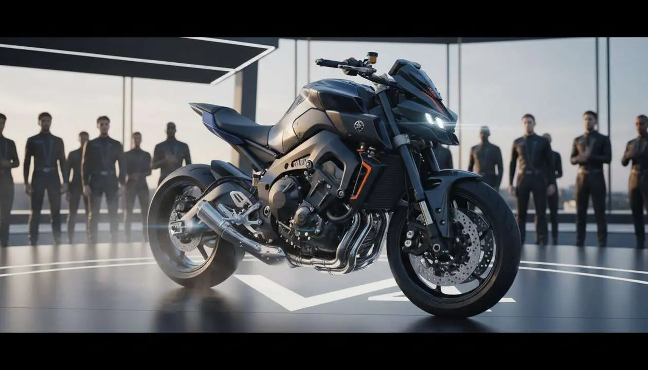  Yamaha MT-10 2026 con motor V4 renovado mostrando dise&ntilde;o agresivo y tecnolog&iacute;a avanzada &mdash; Imagen generada por IA 