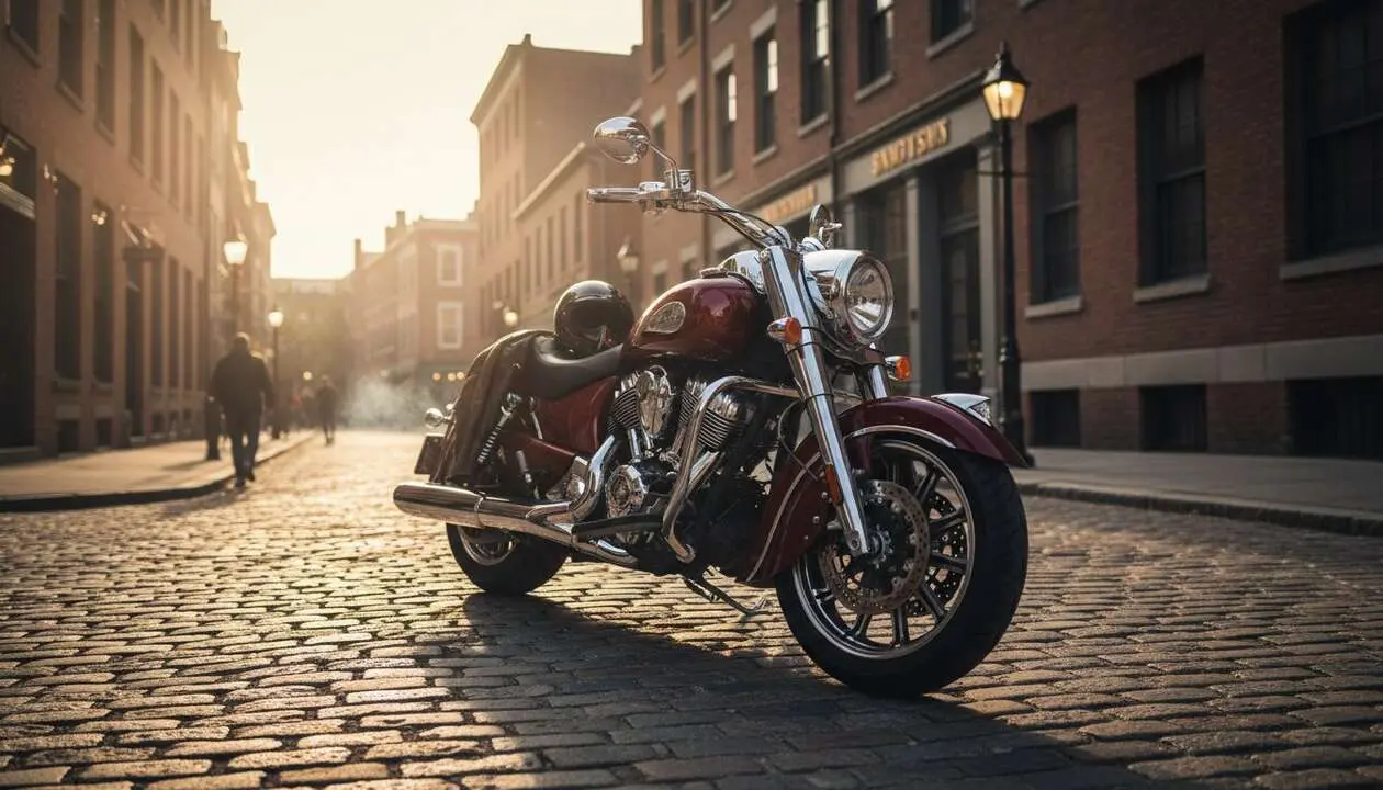  Vista lateral de la motocicleta Indian Super Chief Limited edici&oacute;n especial con dise&ntilde;o cl&aacute;sico y detalles exclusivos &mdash; Imagen generada por IA 