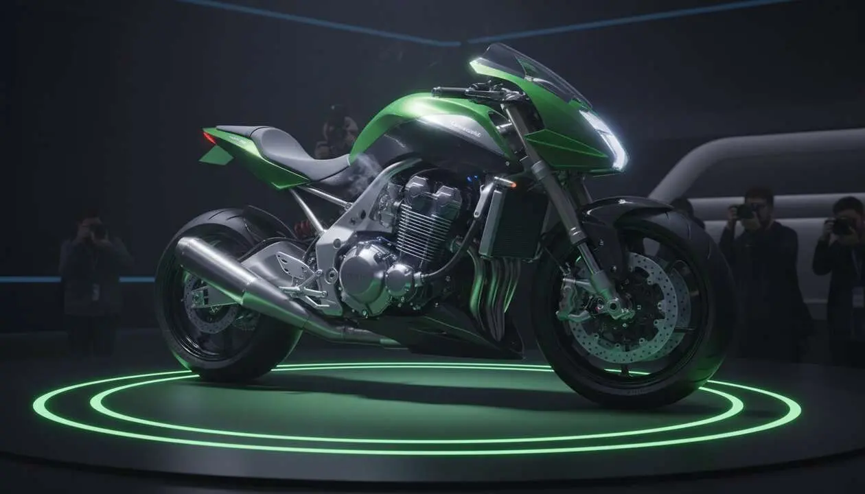  Kawasaki presenta su innovador motor de 5 cilindros que podr&iacute;a revolucionar el futuro de las motocicletas &mdash; Imagen generada por IA 