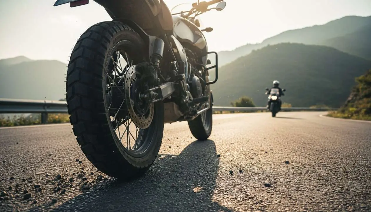  Neum&aacute;ticos moto duraderos y seguros para mejorar el rendimiento y la seguridad en tus viajes en motocicleta &mdash; Imagen generada por IA 