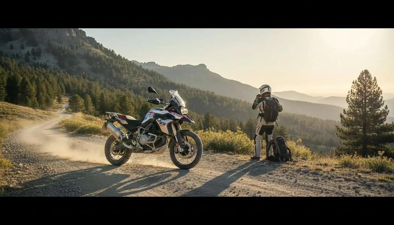  BMW F 450 GS en acci&oacute;n mostrando potencia y dise&ntilde;o moderno para moteros apasionados de las motos BMW &mdash; Imagen generada por IA 