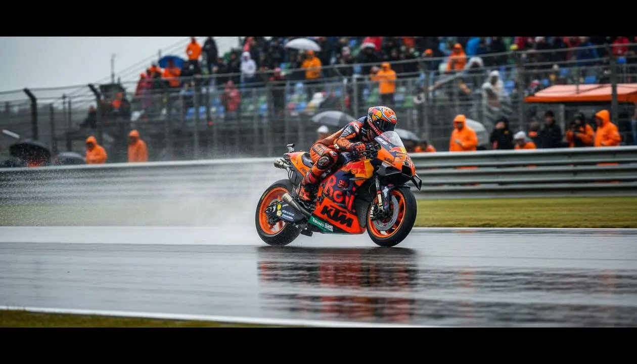  KTM domina la lluvia con la impresionante actuaci&oacute;n de Acosta demostrando su poder en condiciones de mojado &mdash; Imagen generada por IA 