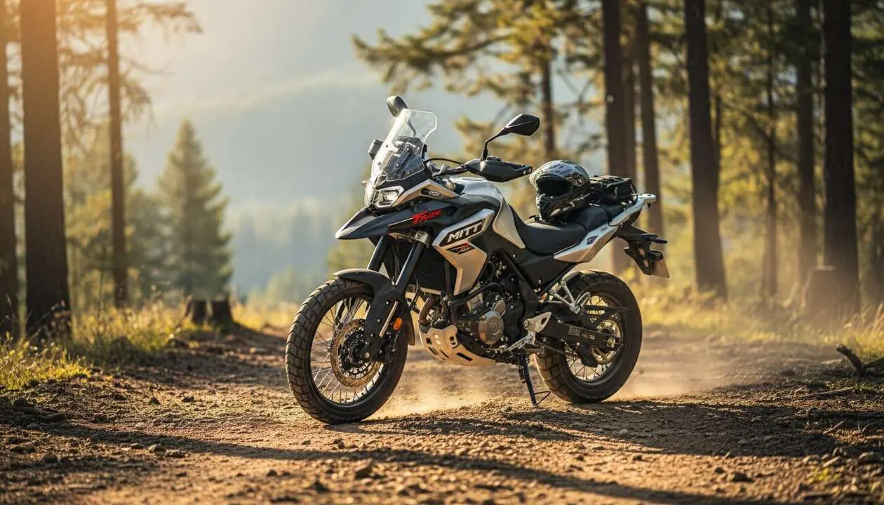  Moto MITT T-Rox 125 2026 en campo abierto mostrando su potencia y dise&ntilde;o ideal para aventuras campestres &mdash; Imagen generada por IA 