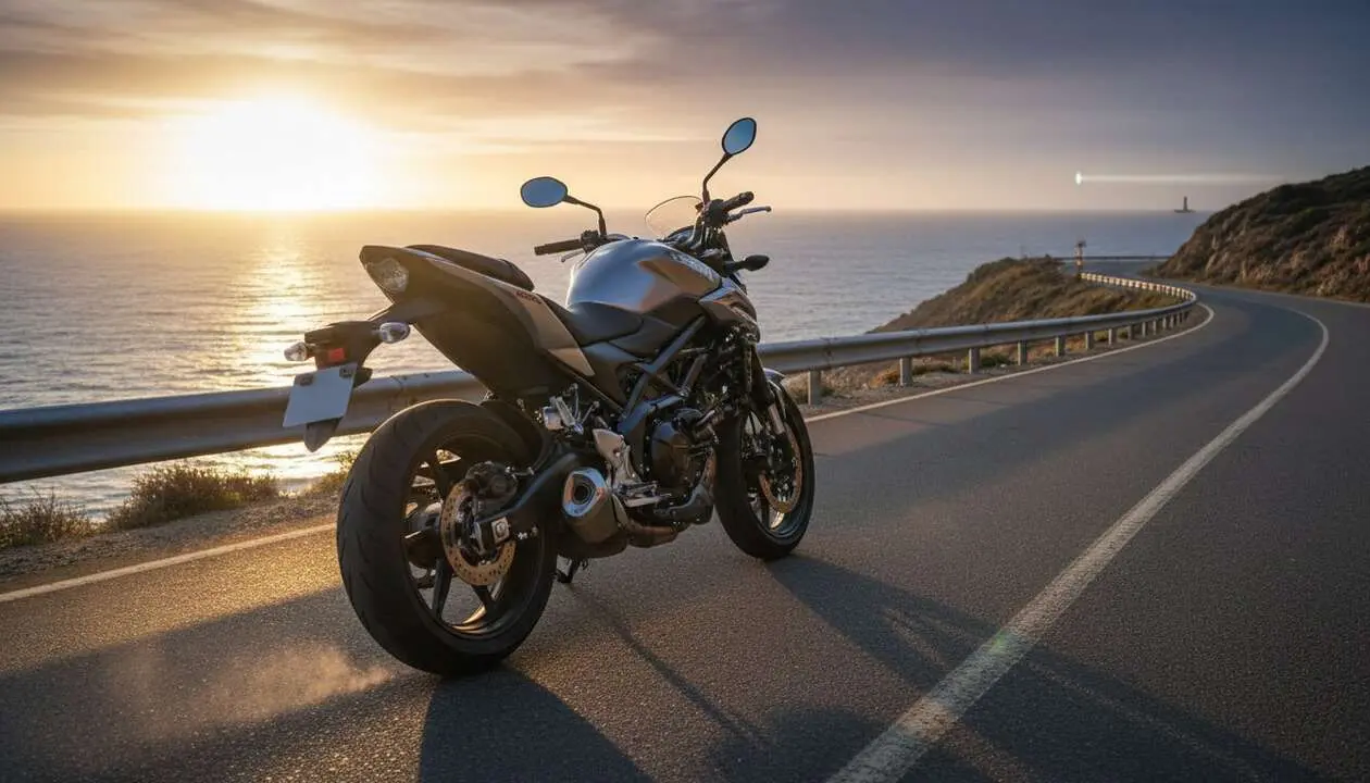 Suzuki SV-7GX 2026 moto crossover con motor V2 potente dise&ntilde;o innovador y tecnolog&iacute;a avanzada para aventura urbana y carretera &mdash; Imagen generada por IA 
