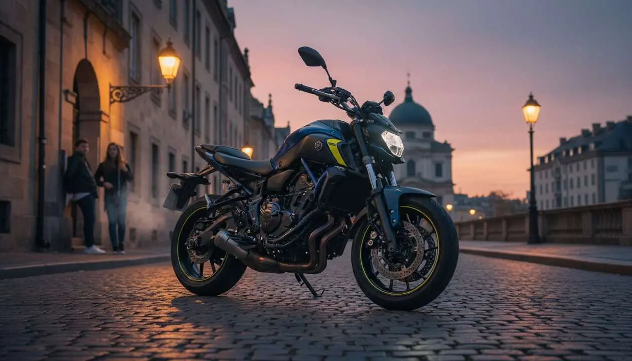  Yamaha MT-07 destacada en carretera mostrando por qu&eacute; sigue siendo la moto naked favorita entre los motociclistas &mdash; Imagen generada por IA 