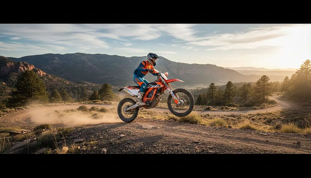  KTM Freeride E moto off-road el&eacute;ctrica ideal para aventuras y amantes del motociclismo sostenible y potente &mdash; Imagen generada por IA 