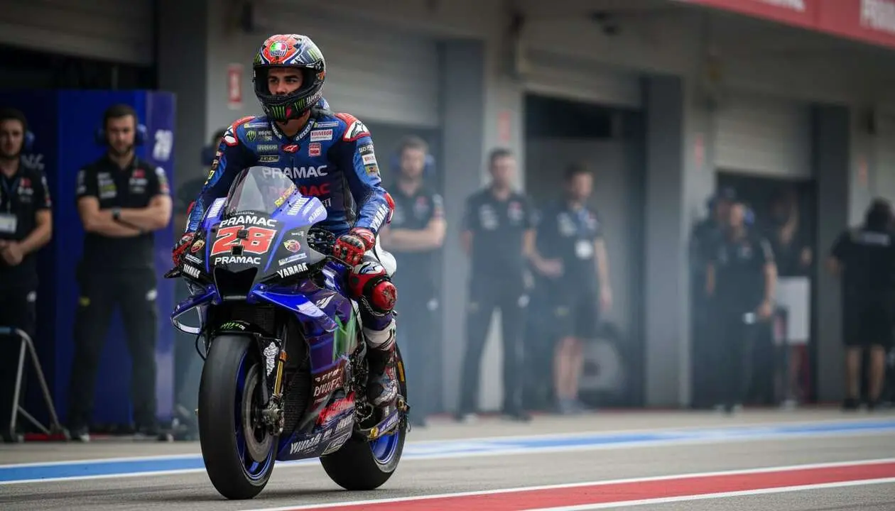  Izan Guevara debutando con Pramac y Yamaha en MotoGP 2026 mostrando su talento en la competici&oacute;n mundial &mdash; Imagen generada por IA 
