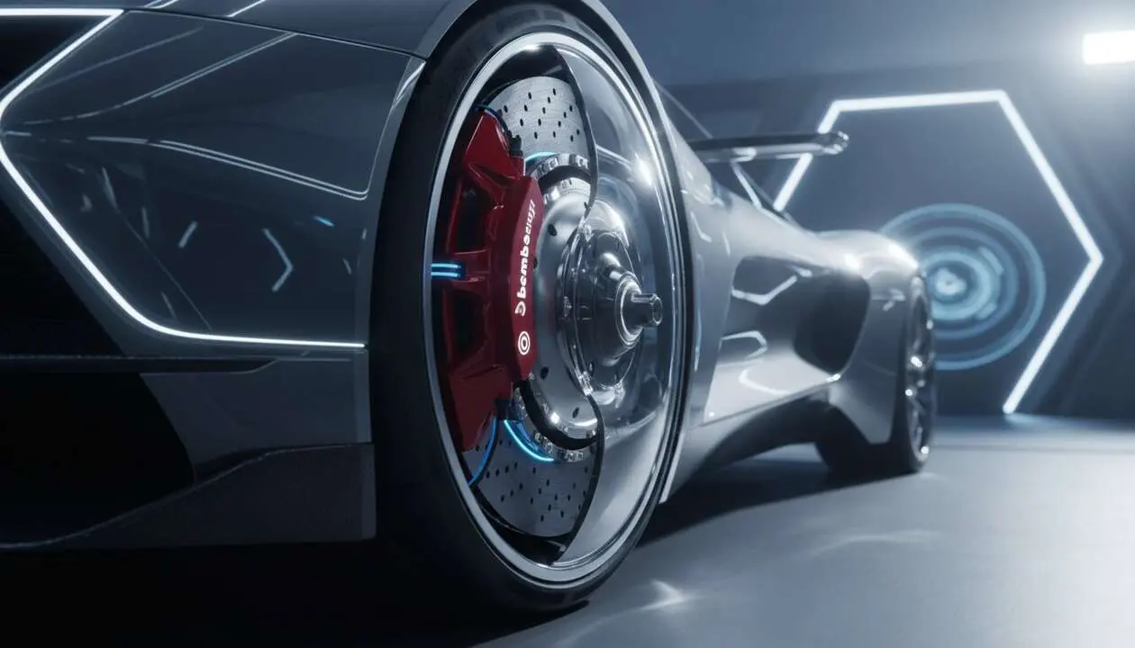  Sistema de frenado Brembo Sensify sin l&iacute;quido para control total y m&aacute;xima seguridad al conducir &mdash; Imagen generada por IA 