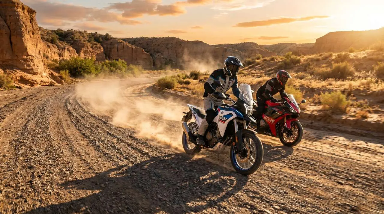  Kove 625X y 450RR motos chinas econ&oacute;micas por menos de 7.000 euros con gran rendimiento y dise&ntilde;o moderno &mdash; Imagen generada por IA 
