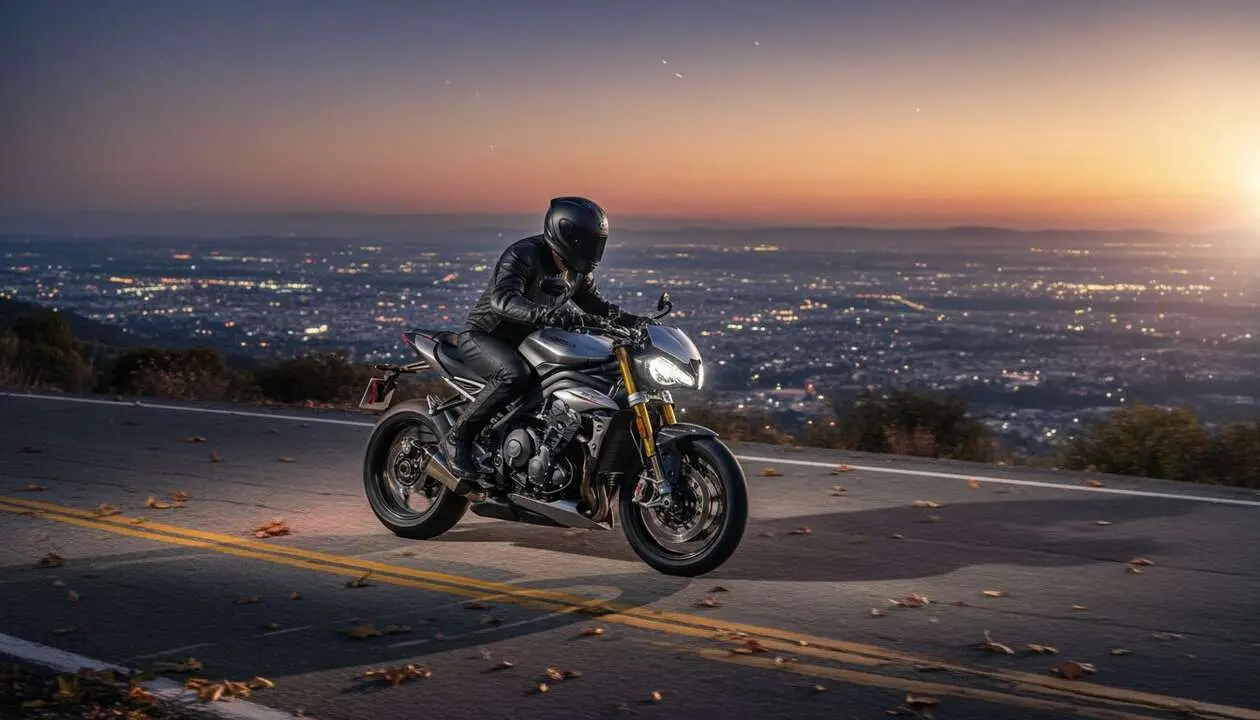  Triumph Speed Triple 1200 RS 2026 en acci&oacute;n, la naked deportiva imparable y evoluci&oacute;n definitiva &mdash; Imagen generada por IA 
