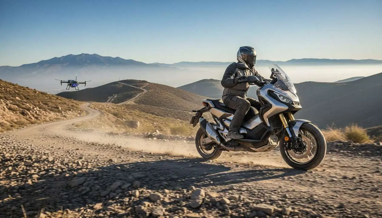  Honda X-ADV 2026 en carretera mostrando su tecnolog&iacute;a avanzada y dise&ntilde;o para aventura sobre dos ruedas &mdash; Imagen generada por IA 