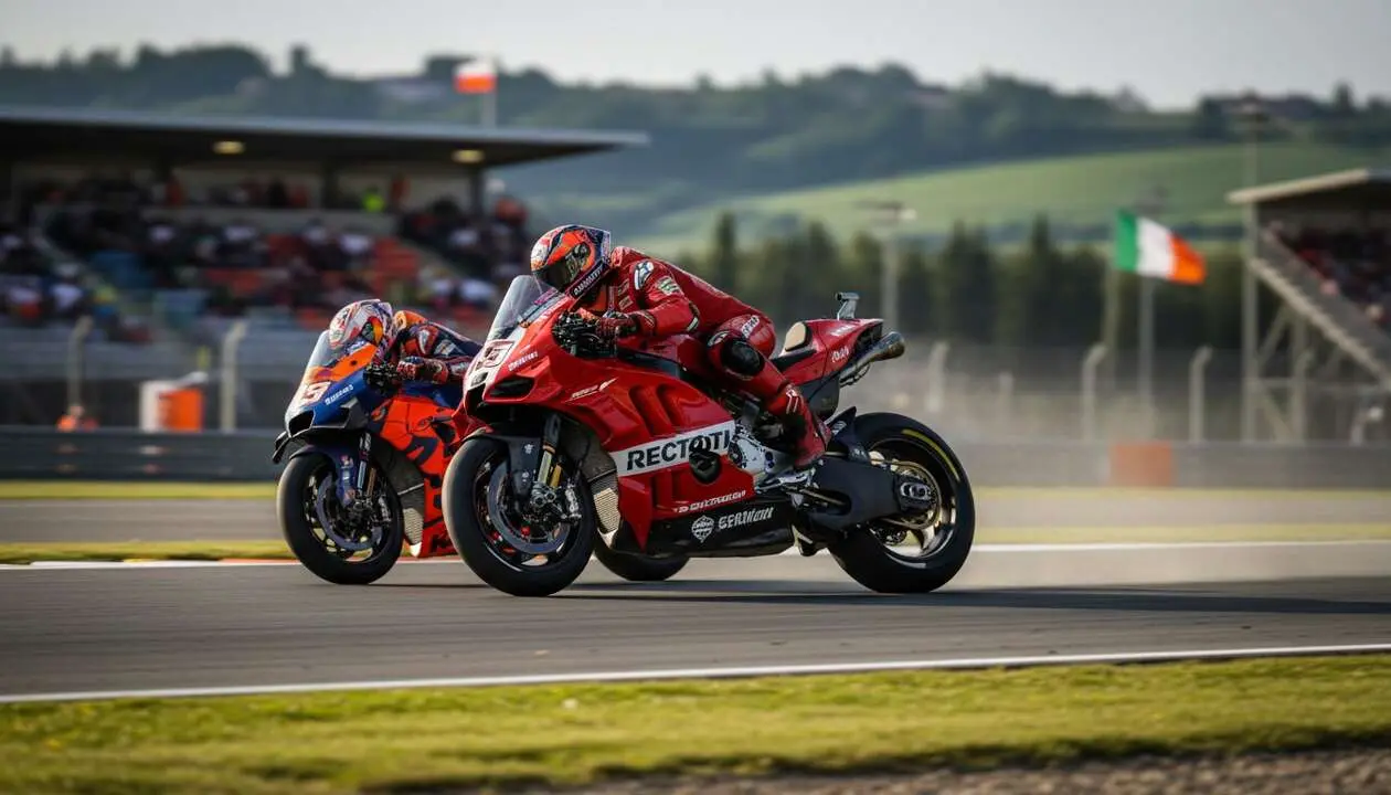  Ducati y KTM compitiendo por el dominio en MotoGP y el r&eacute;cord hist&oacute;rico del circuito de Mugello &mdash; Imagen generada por IA 