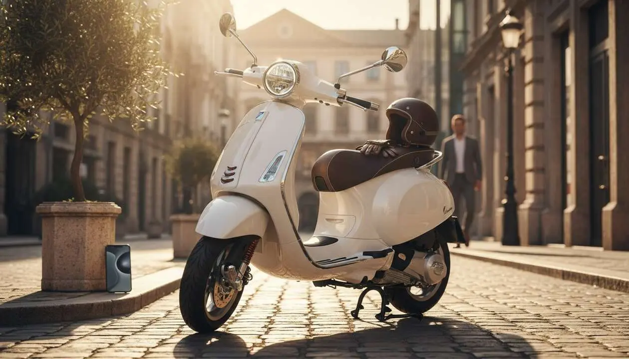  Nueva Vespa de Piaggio con dise&ntilde;o moderno y tecnolog&iacute;a avanzada que enamora a los amantes del scooter &mdash; Imagen generada por IA 