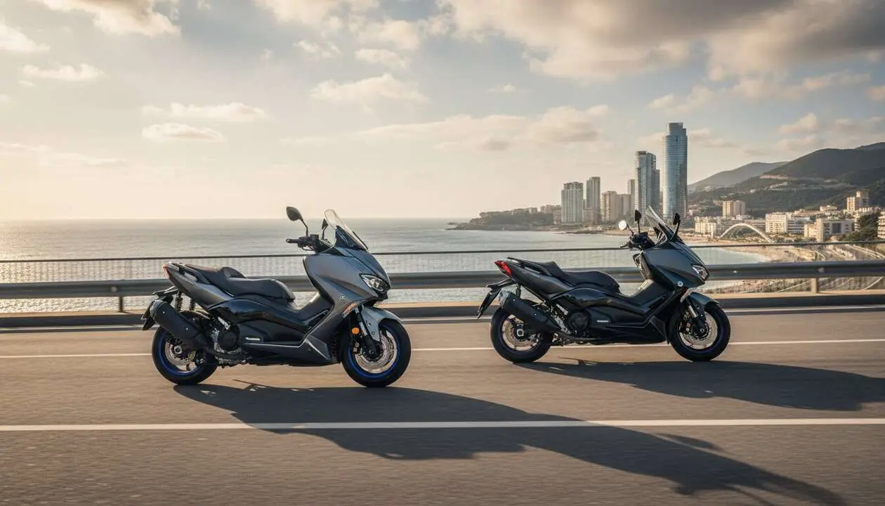  La Voge SR450X comparada con Yamaha TMAX muestra calidad y precio competitivo en motos urbanas deportivas &mdash; Imagen generada por IA 