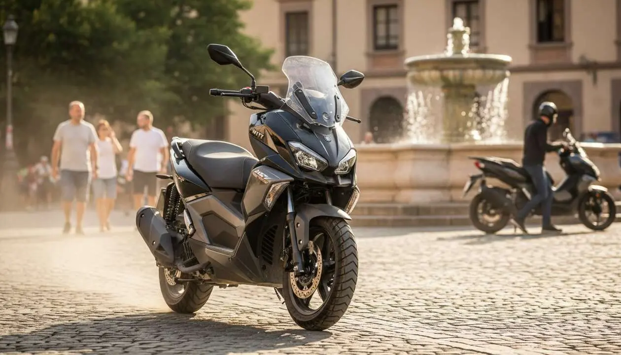  Scooter MITT ADV Pro 125 en carretera, la mejor opci&oacute;n crossover por menos de 3100 euros &mdash; Imagen generada por IA 
