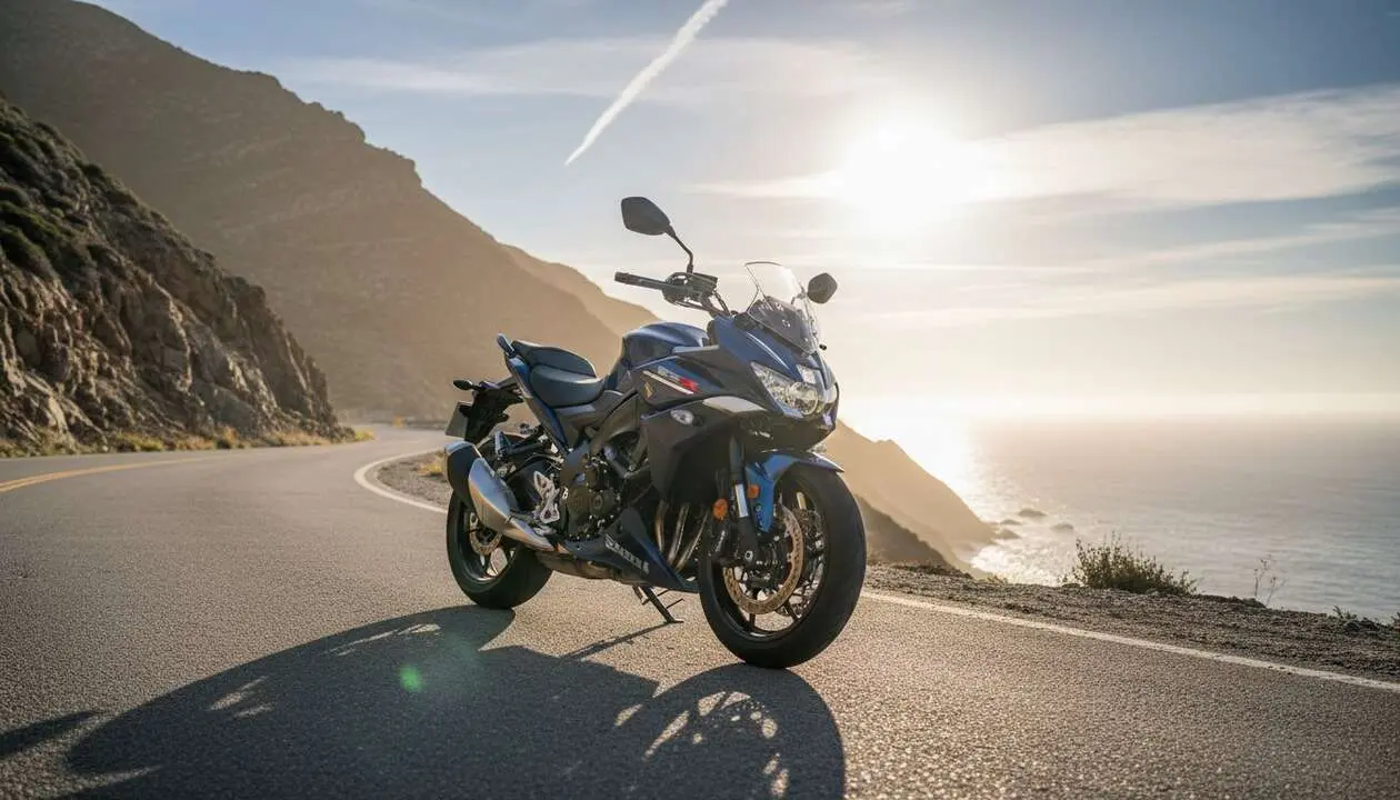  Suzuki V2 en exposici&oacute;n mostrando su dise&ntilde;o moderno, caracter&iacute;sticas avanzadas y precio competitivo del mercado actual &mdash; Imagen generada por IA 