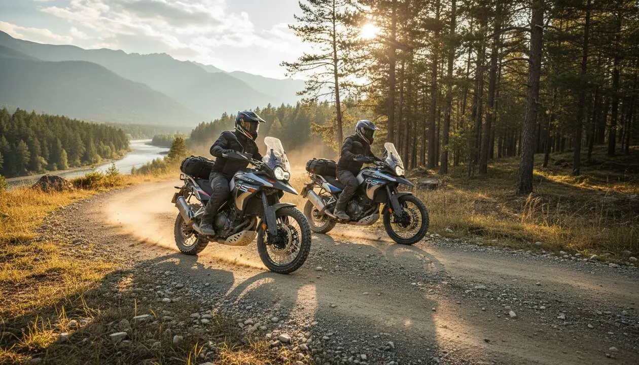  Comparativa Voge DS525X y CFMoto 450MT las mejores motocicletas trail chinas de 500 cc en rendimiento y dise&ntilde;o &mdash; Imagen generada por IA 
