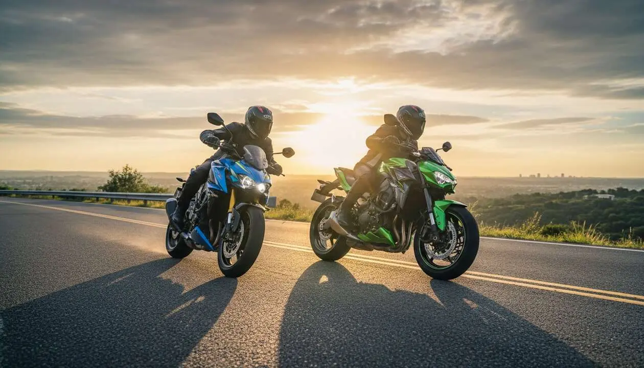  Comparativa detallada entre Suzuki GSX-S1000 y Kawasaki Z1100 SE para elegir la mejor moto naked urbana &mdash; Imagen generada por IA 