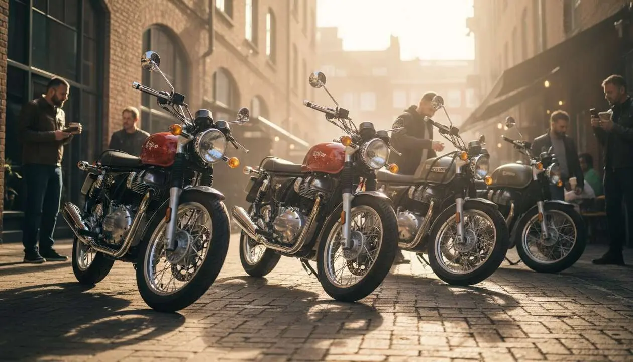  Ventas de motos Royal Enfield aumentan un 15% en mayo gracias a los modelos m&aacute;s vendidos y populares del mercado &mdash; Imagen generada por IA 