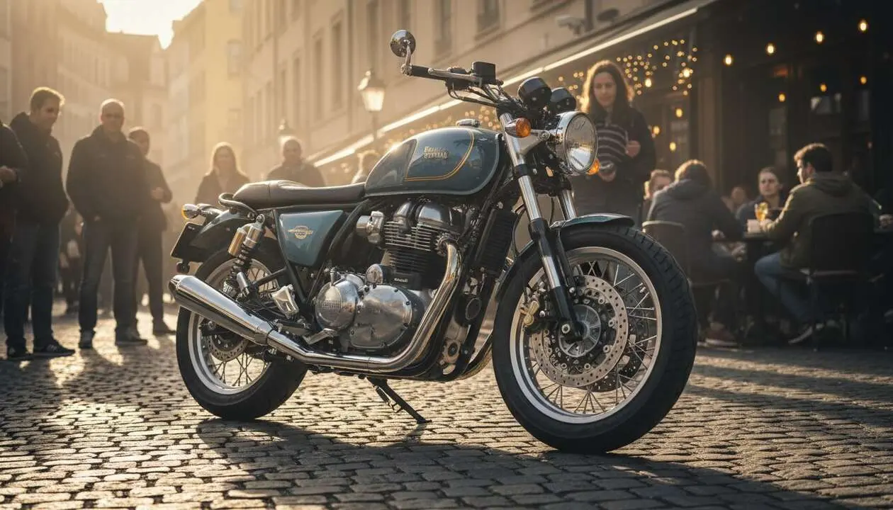  Nueva Royal Enfield Shotgun 650 SHAAN sorprendiendo a Europa con dise&ntilde;o y tecnolog&iacute;a innovadora &mdash; Imagen generada por IA 