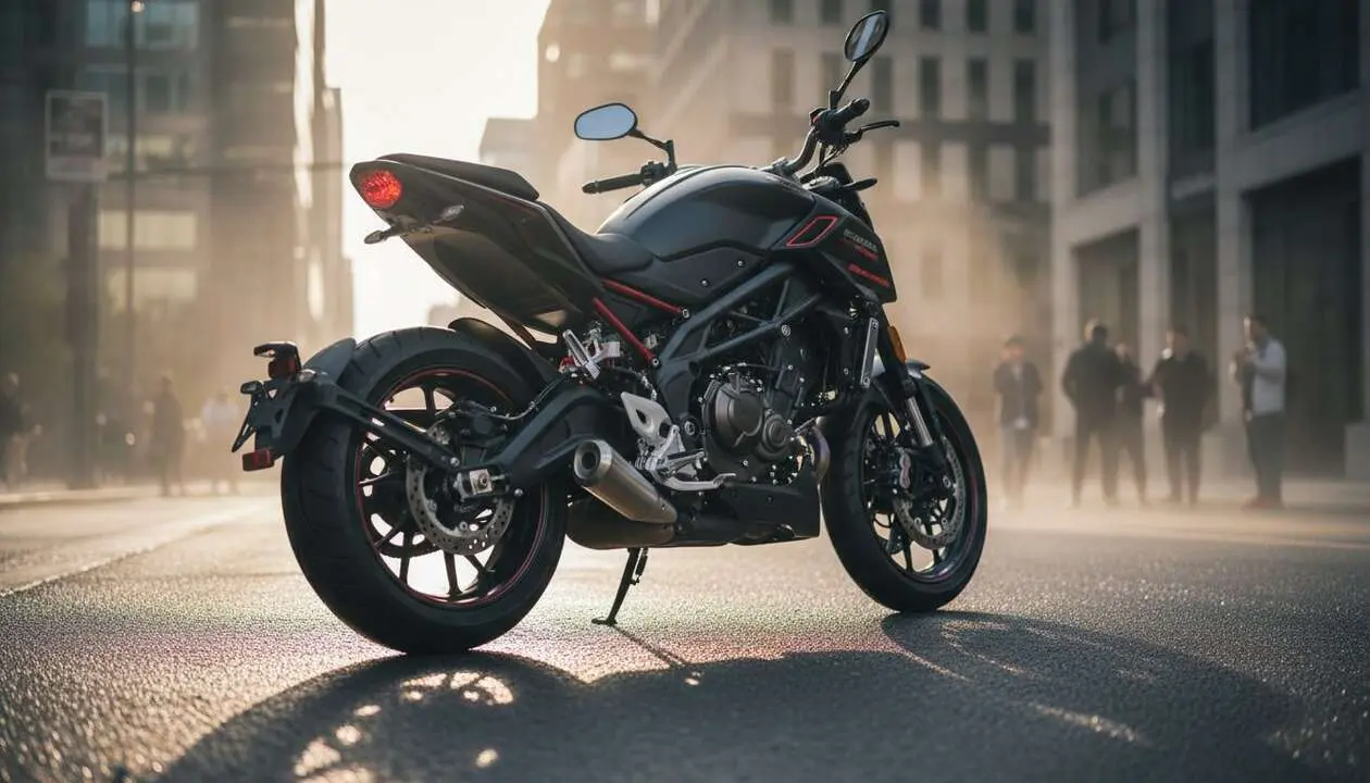  Benda Dark Flag 600 con motor V4 potente y embrague autom&aacute;tico innovador en el mercado de motocicletas &mdash; Imagen generada por IA 