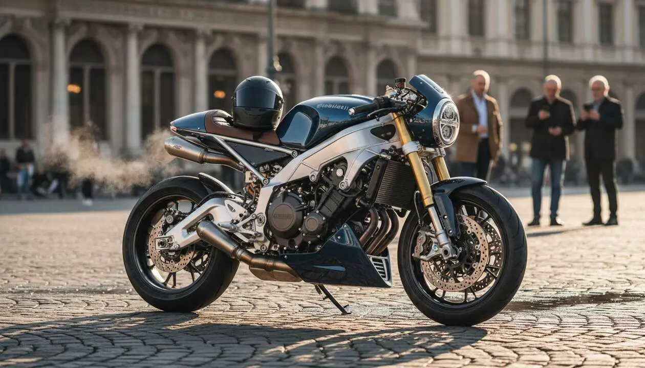  Morbidelli presenta su nueva moto neo retro 1200cc que compite directamente con Ducati y Triumph en dise&ntilde;o y potencia &mdash; Imagen generada por IA 