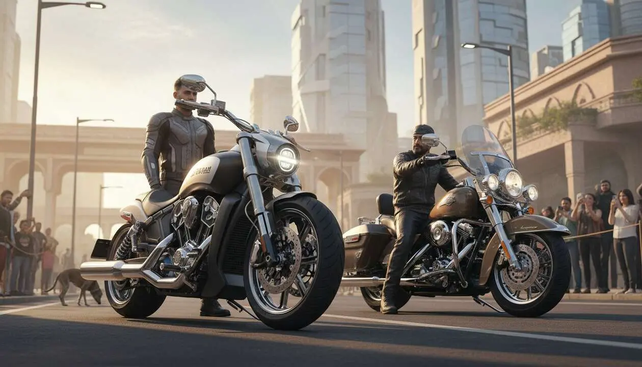  Indian ARO presenta una innovadora moto el&eacute;ctrica que desaf&iacute;a a Harley-Davidson en el mercado de motocicletas en India &mdash; Imagen generada por IA 