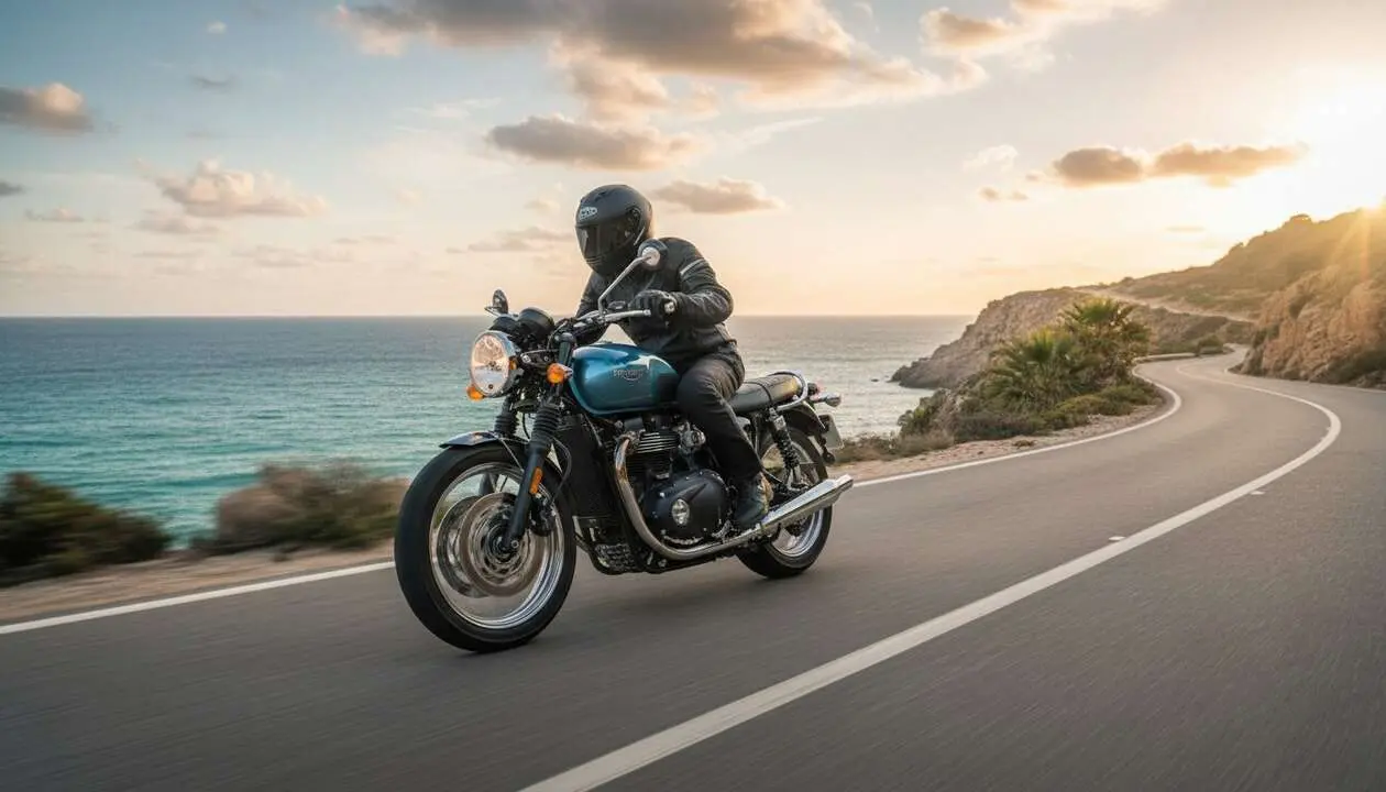  Triumph Bonneville 2026 con tecnolog&iacute;a ABS en curvas para una experiencia de conducci&oacute;n m&aacute;s segura y avanzada &mdash; Imagen generada por IA 