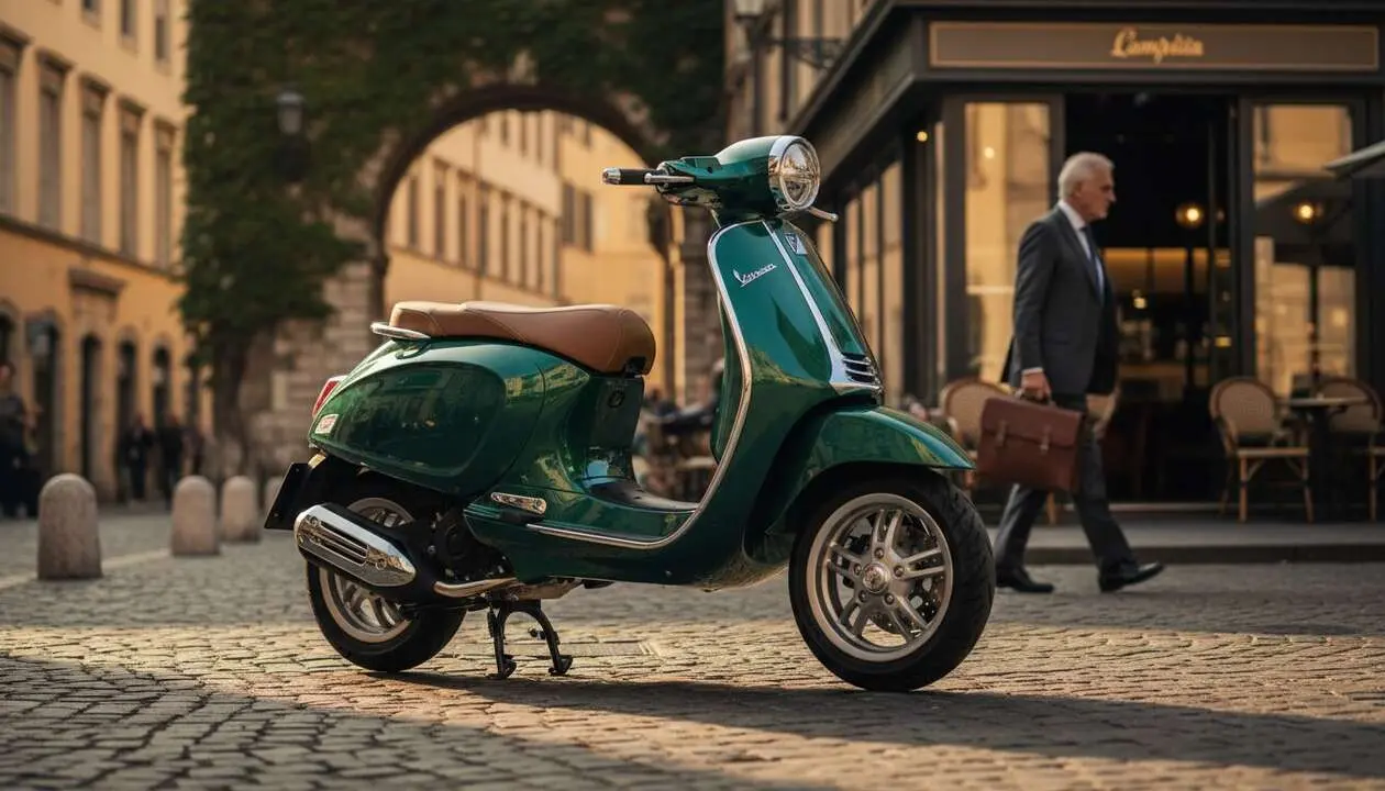  Lambretta X125 2026 en color cl&aacute;sico con dise&ntilde;o atemporal y garant&iacute;a de 5 a&ntilde;os para los amantes del scooter &mdash; Imagen generada por IA 