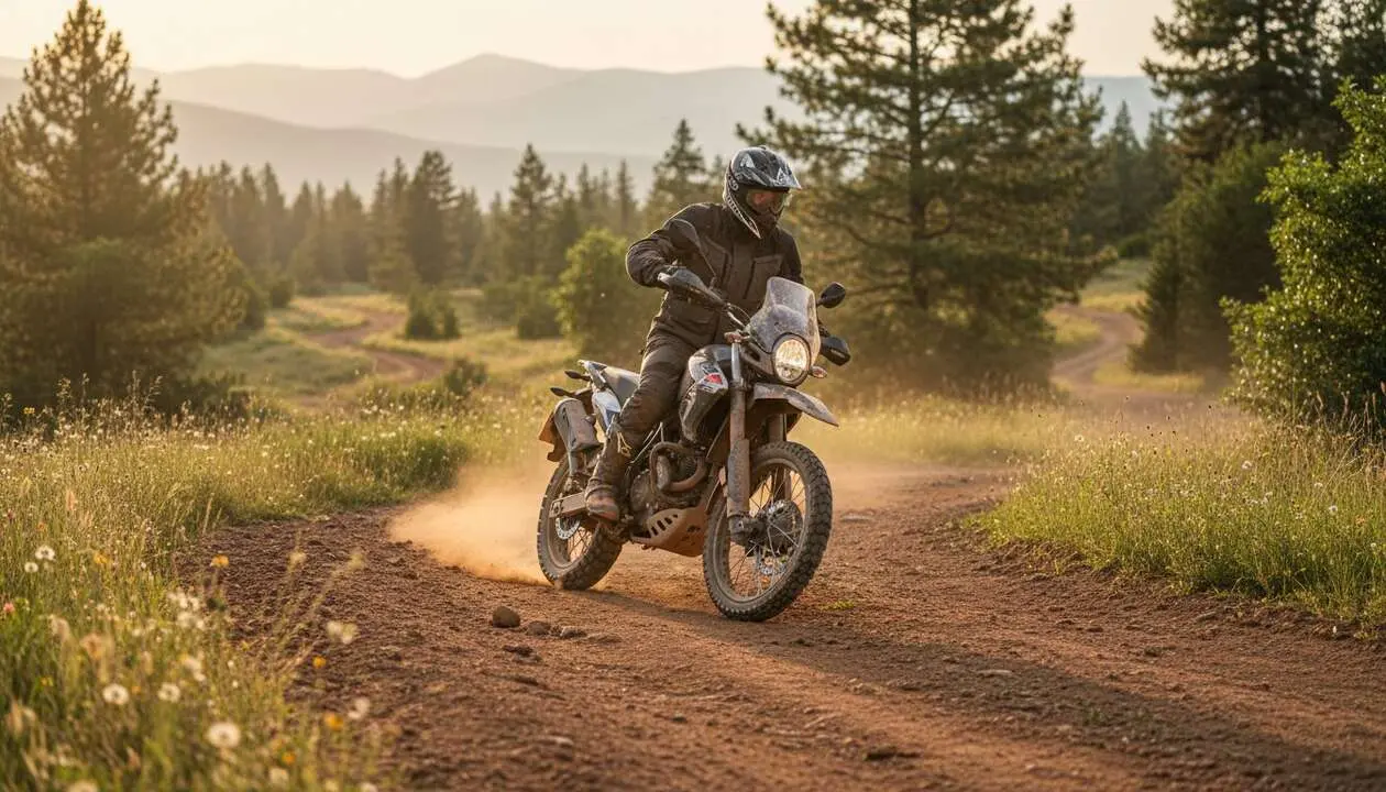  Hero Xpulse 200 Pro en acci&oacute;n, la moto trail ideal y accesible para conductores con carnet A2 &mdash; Imagen generada por IA 