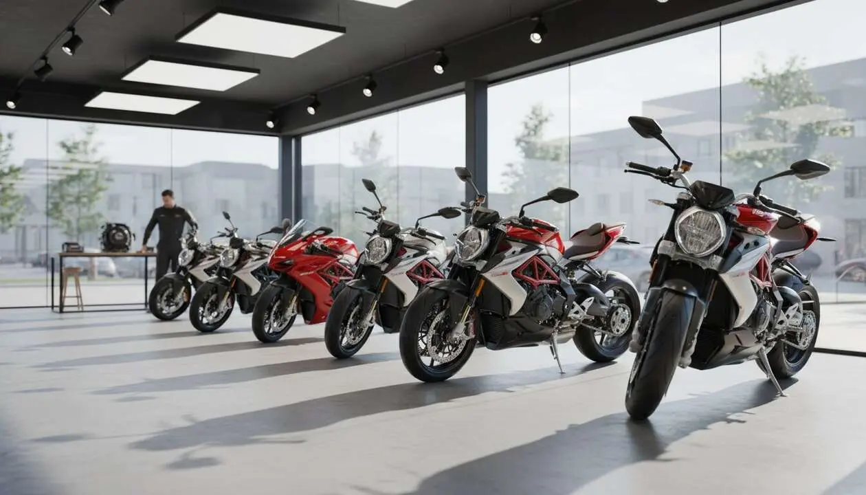  Motocicleta MV Agusta de alta gama destacada en dise&ntilde;o y rendimiento para amantes de las motos exclusivas &mdash; Imagen generada por IA 