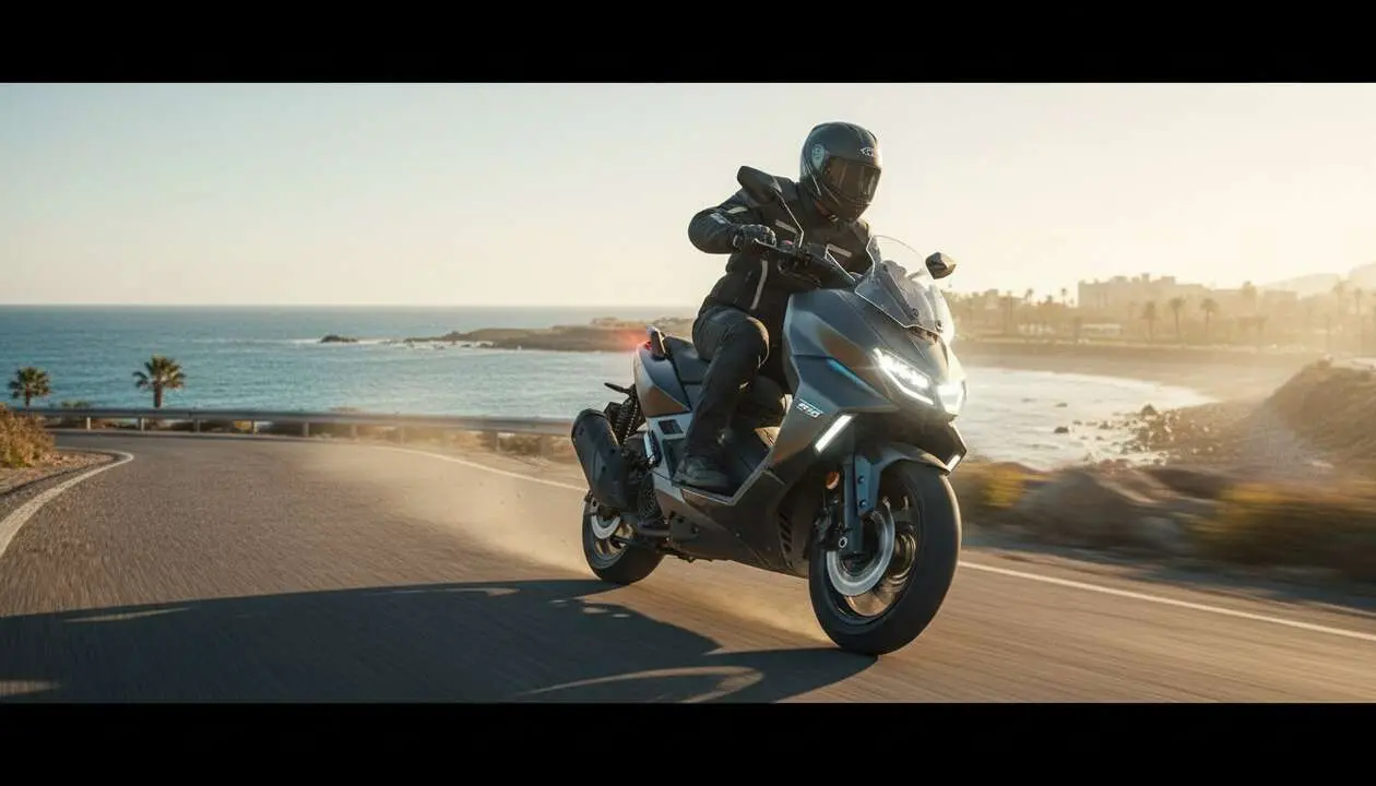 Scooter Zontes 368G ETC 2026 en acci&oacute;n mostrando dise&ntilde;o y potencia del modelo crossover m&aacute;s esperado del a&ntilde;o &mdash; Imagen generada por IA 