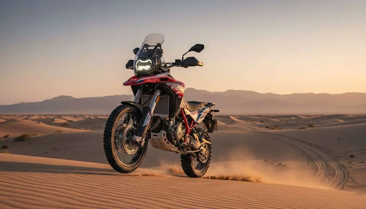  Rieju XPLORA 707 con 70 CV y equipamiento premium para motociclistas aventureros en terrenos dif&iacute;ciles &mdash; Imagen generada por IA 