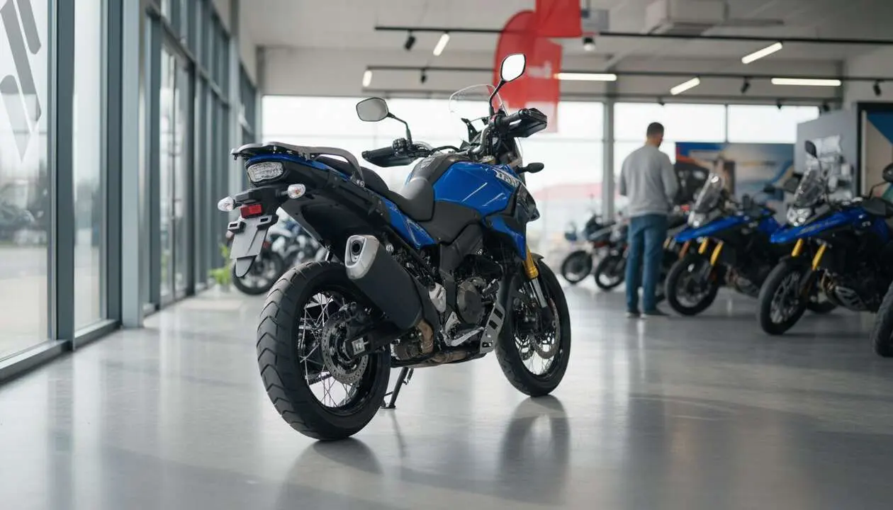  Suzuki V-STROM 1050 TECH 2026 con rebajas exclusivas en motocicletas para amantes de la aventura y tecnolog&iacute;a avanzada &mdash; Imagen generada por IA 