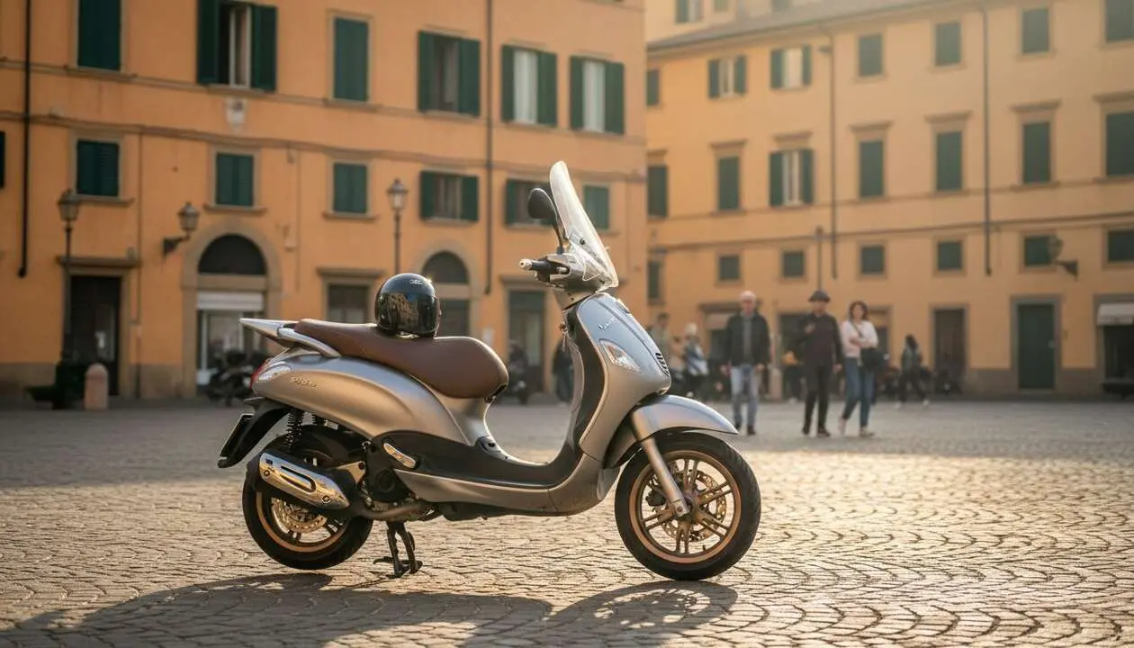  Piaggio Beverly edici&oacute;n 25 Aniversario en detalle mostrando dise&ntilde;o y caracter&iacute;sticas exclusivas de la moto &mdash; Imagen generada por IA 