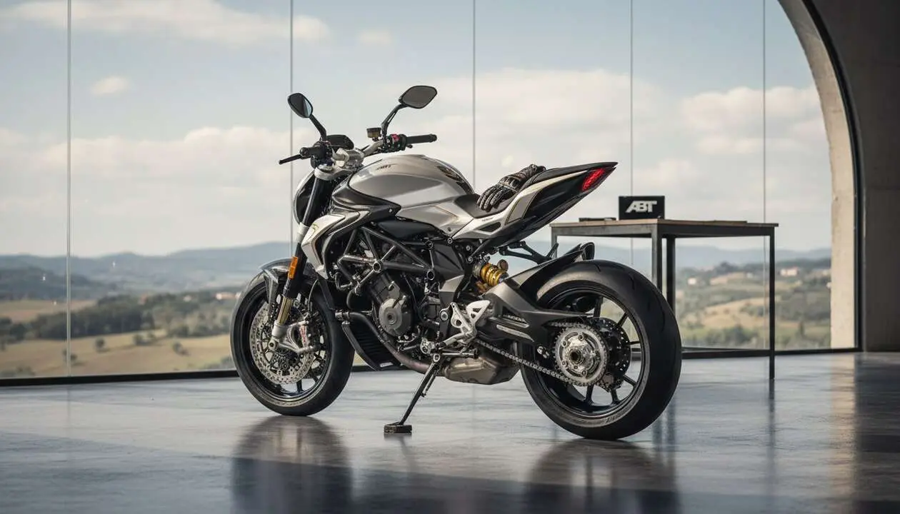  MV Agusta Brutale 1000 ABT destacando su dise&ntilde;o italiano y su potencia alemana en una motocicleta &uacute;nica &mdash; Imagen generada por IA 