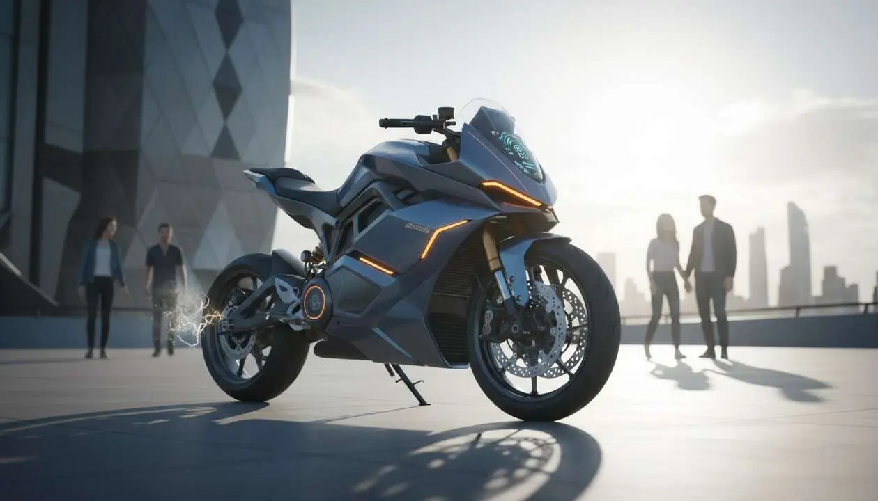  Moto el&eacute;ctrica Zontes 350 revolucionaria con dise&ntilde;o innovador y tecnolog&iacute;a avanzada para movilidad sostenible &mdash; Imagen generada por IA 