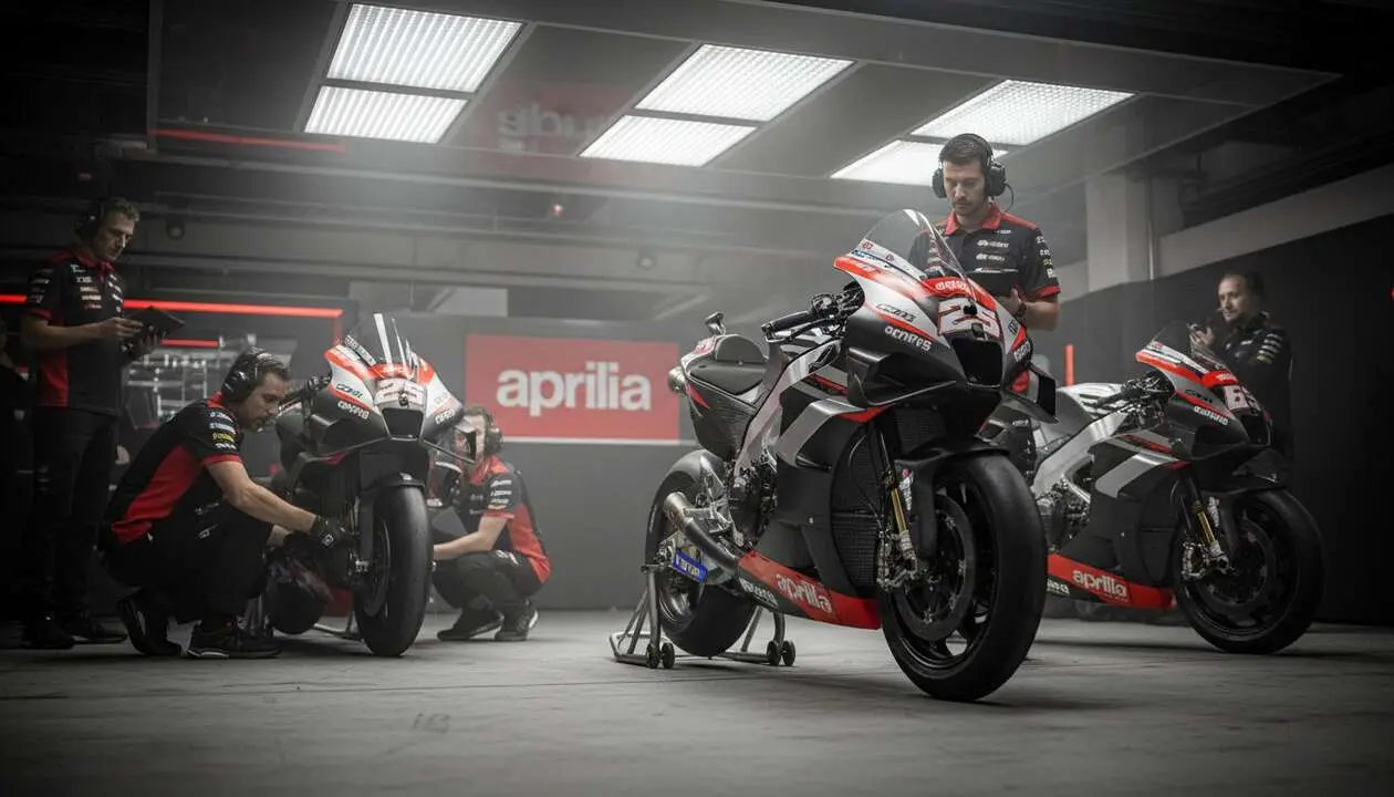  Piloto estrella de Aprilia en MotoGP 2024 con Luca Marini como la gran promesa del equipo italiano &mdash; Imagen generada por IA 