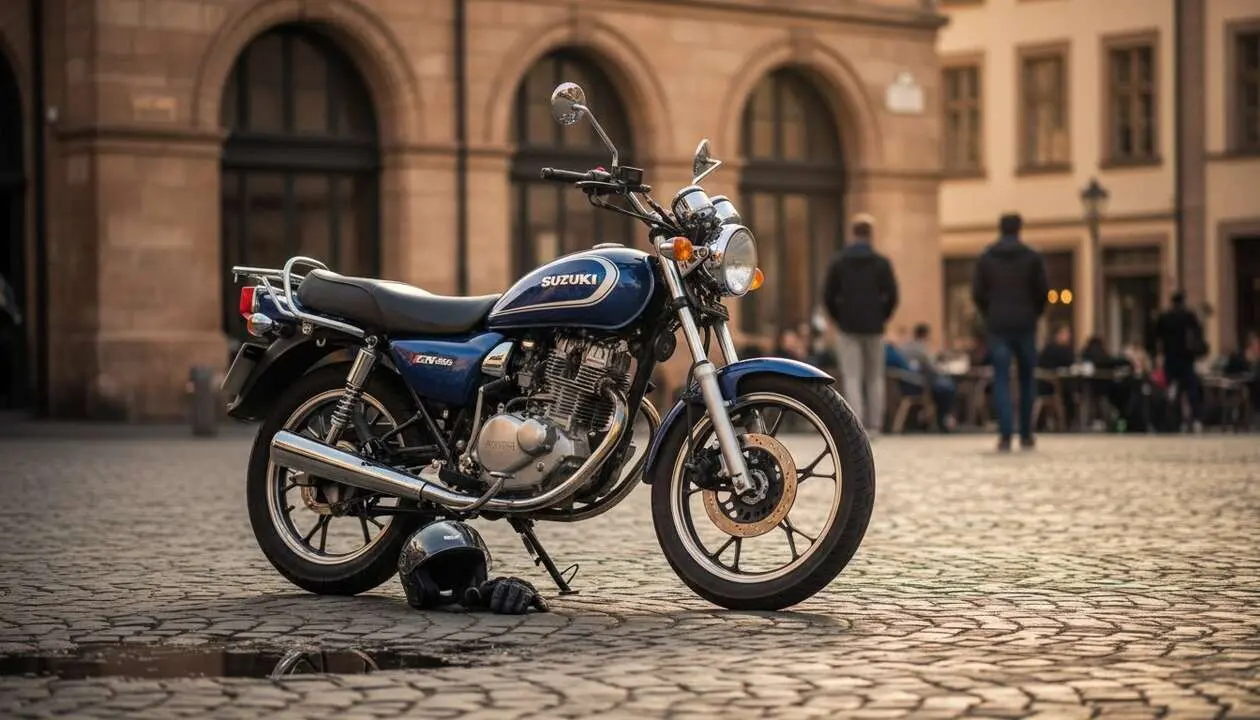  Suzuki GN125 ABS moto sin carnet econ&oacute;mica y segura por 1600 euros ideal para principiantes &mdash; Imagen generada por IA 