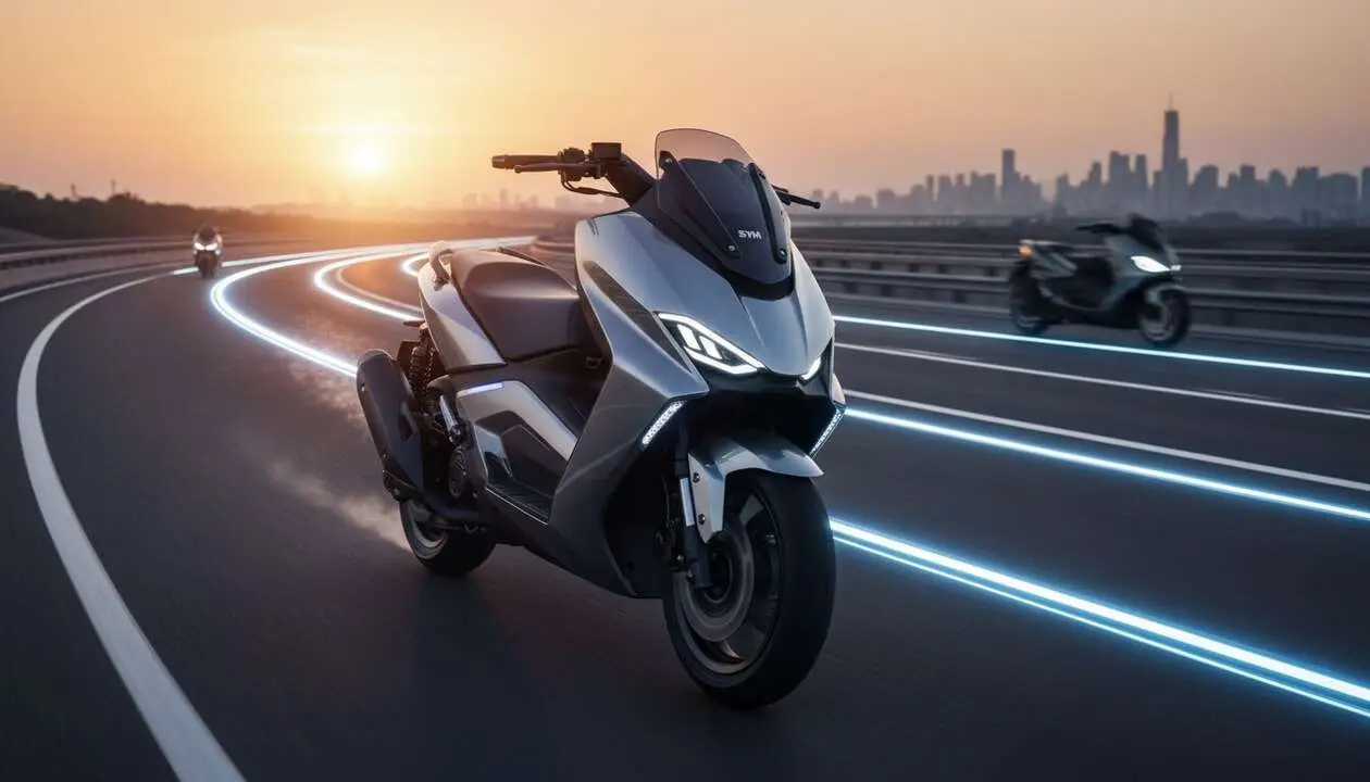  SYM TTLBT 2026 el scooter innovador que redefine la movilidad de larga distancia con tecnolog&iacute;a avanzada y dise&ntilde;o moderno &mdash; Imagen generada por IA 
