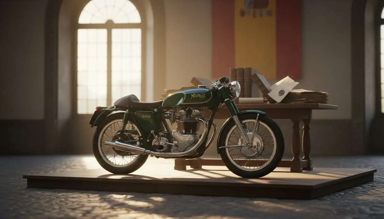  Norton Manx R 2026 y el impacto de la ley espa&ntilde;ola en el precio de las motos cl&aacute;sicas en Espa&ntilde;a &mdash; Imagen generada por IA 