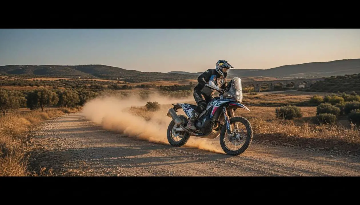  Kove 450 Rally 2026 moto deportiva en Espa&ntilde;a destacada por su dise&ntilde;o innovador y alto rendimiento en rallys &mdash; Imagen generada por IA 
