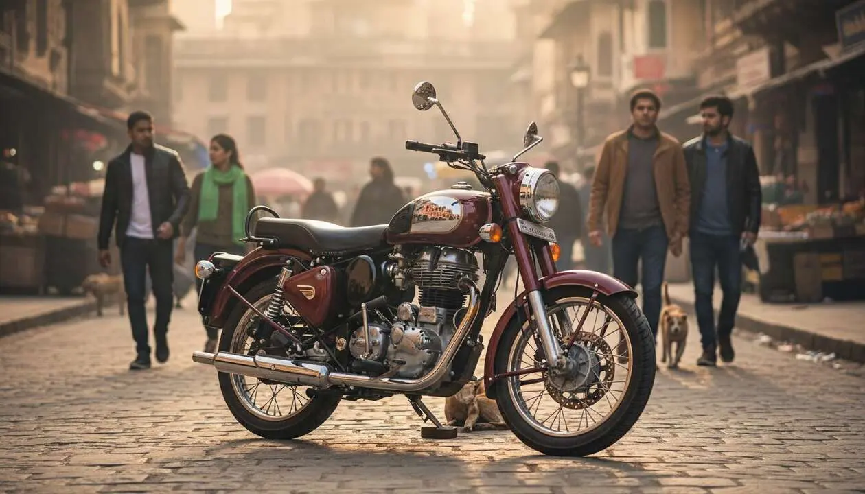  Royal Enfield Classic 350 en acci&oacute;n, la moto que domina las calles y marca tendencia este a&ntilde;o &mdash; Imagen generada por IA 