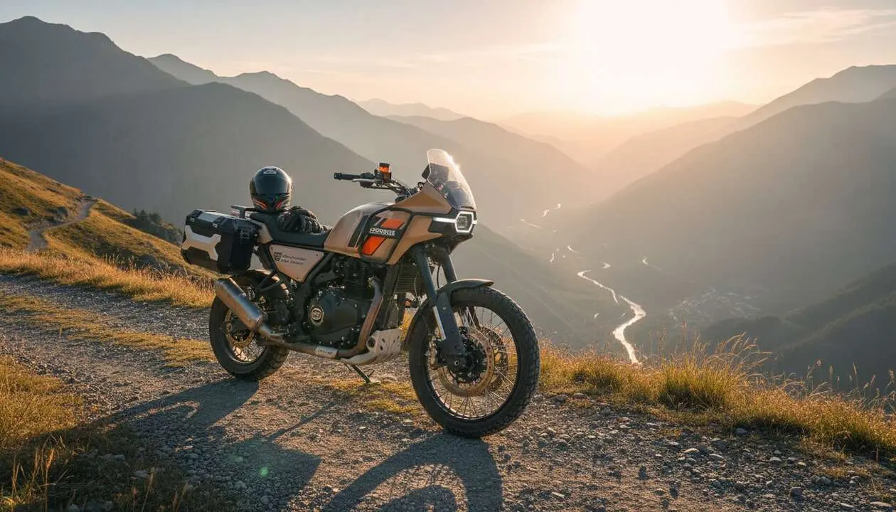  Royal Enfield Himalayan 2026 mostrando su nuevo dise&ntilde;o y caracter&iacute;sticas clave para reservas anticipadas &mdash; Imagen generada por IA 