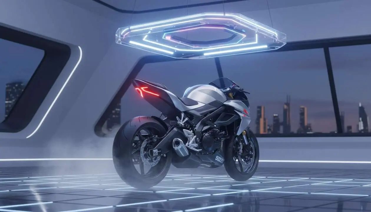  Suzuki SV-7GX 2026 mostrando su dise&ntilde;o innovador y tecnolog&iacute;a avanzada para motocicletas modernas &mdash; Imagen generada por IA 