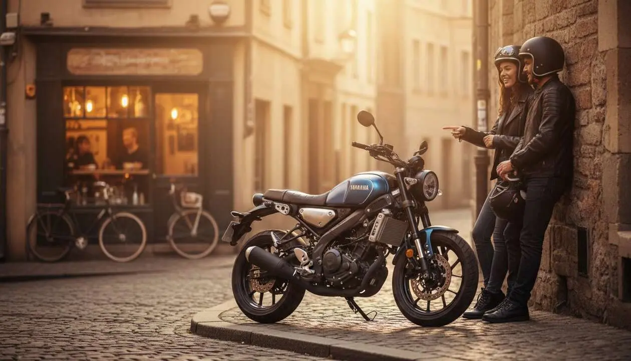  Yamaha XSR155 2026 naked retro sin carnet para principiantes que buscan estilo y libertad de manejo &mdash; Imagen generada por IA 