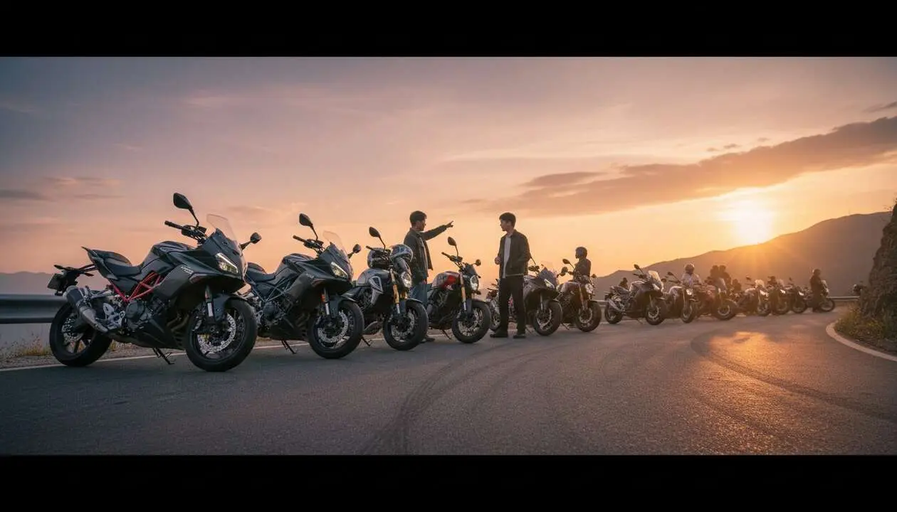  Motos CFMOTO modernas en carretera demostrando potencia y estilo que conquista a m&aacute;s aficionados cada d&iacute;a &mdash; Imagen generada por IA 