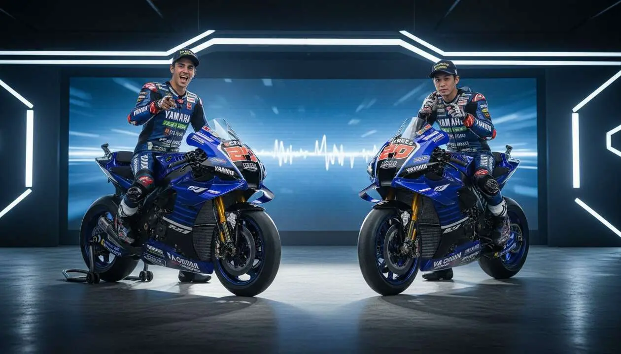  Yamaha 2027 en MotoGP con Mart&iacute;n y Ogura liderando la nueva alineaci&oacute;n oficial de pilotos competitivos &mdash; Imagen generada por IA 